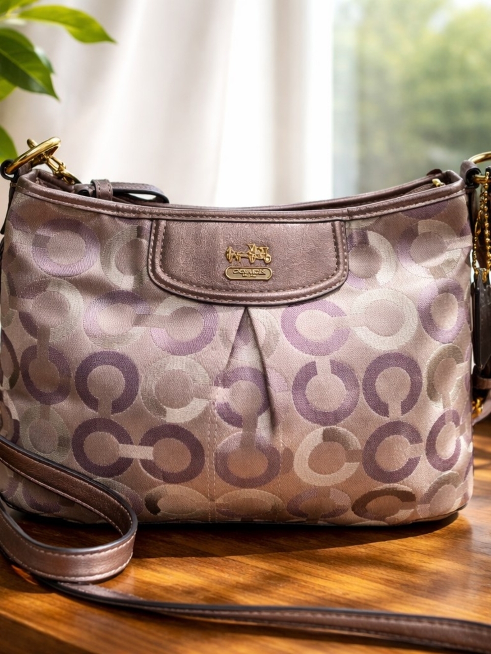 Coach Optic Purple Signature Jacquard Crossbody Bag